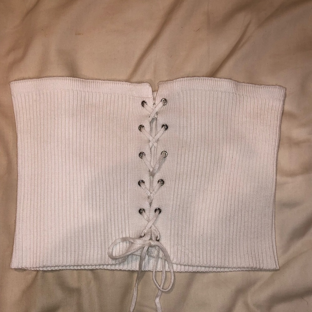 Lace up crop top